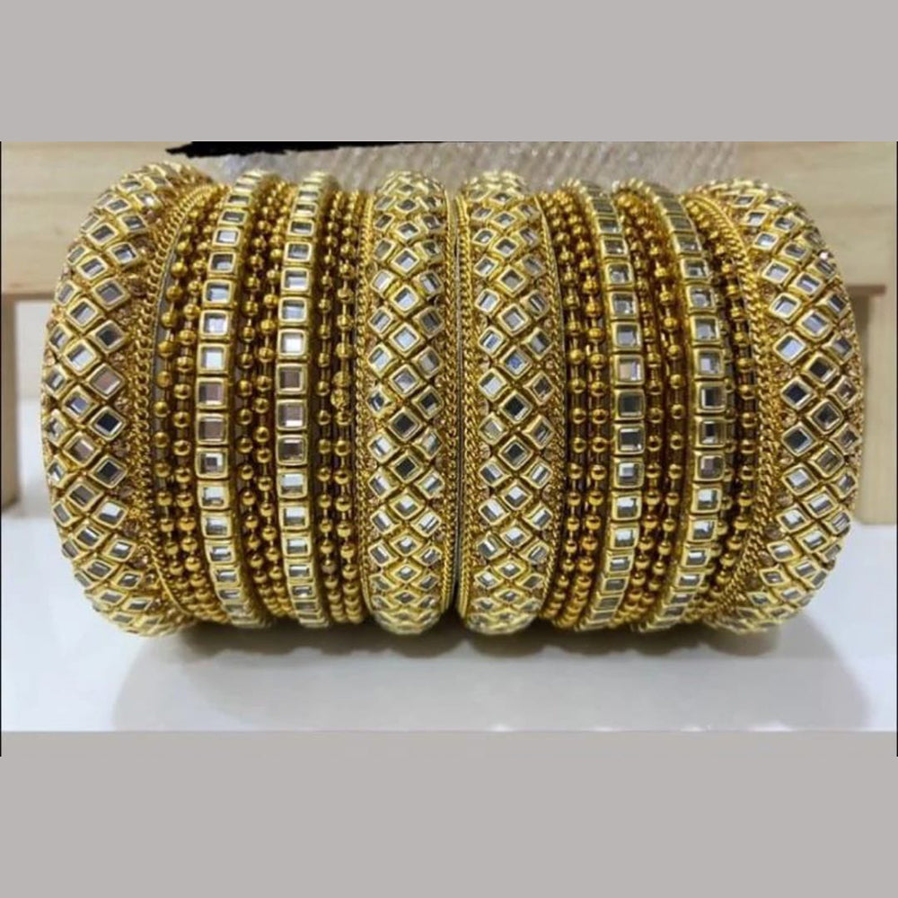 Pooja Bangles Gold Plated Kundan Stone Bangles Set