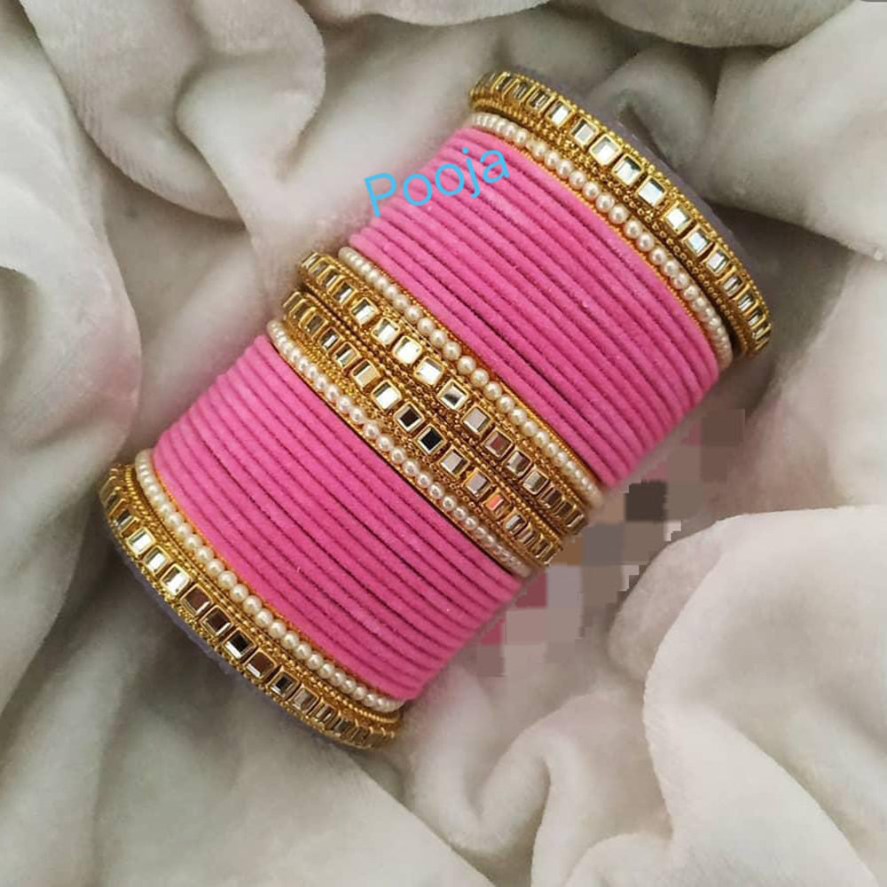 Pooja Bangles Gold Plated Thread Bangles Set