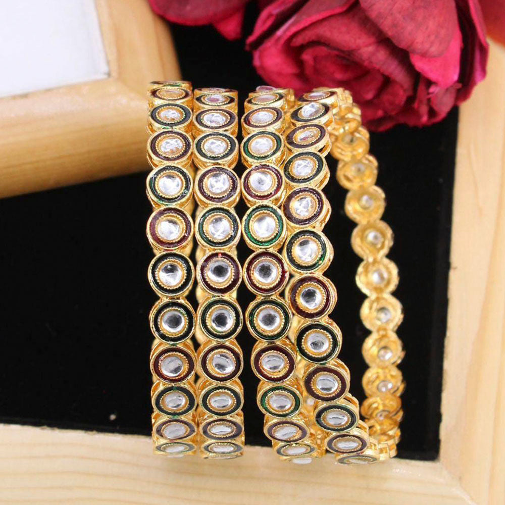 Pooja Bangles Kundan Stone Bangles