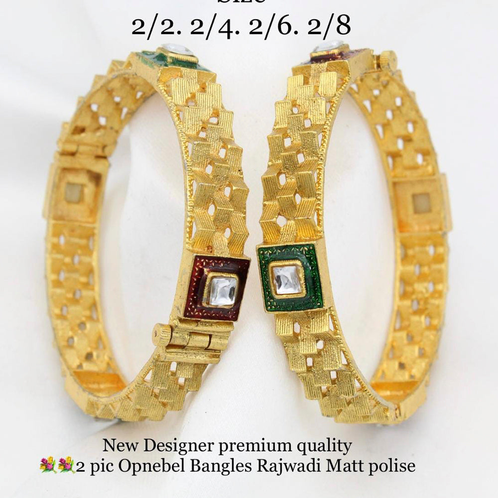 Pooja Bangles Gold Plated Kundan Stone Bangles Set
