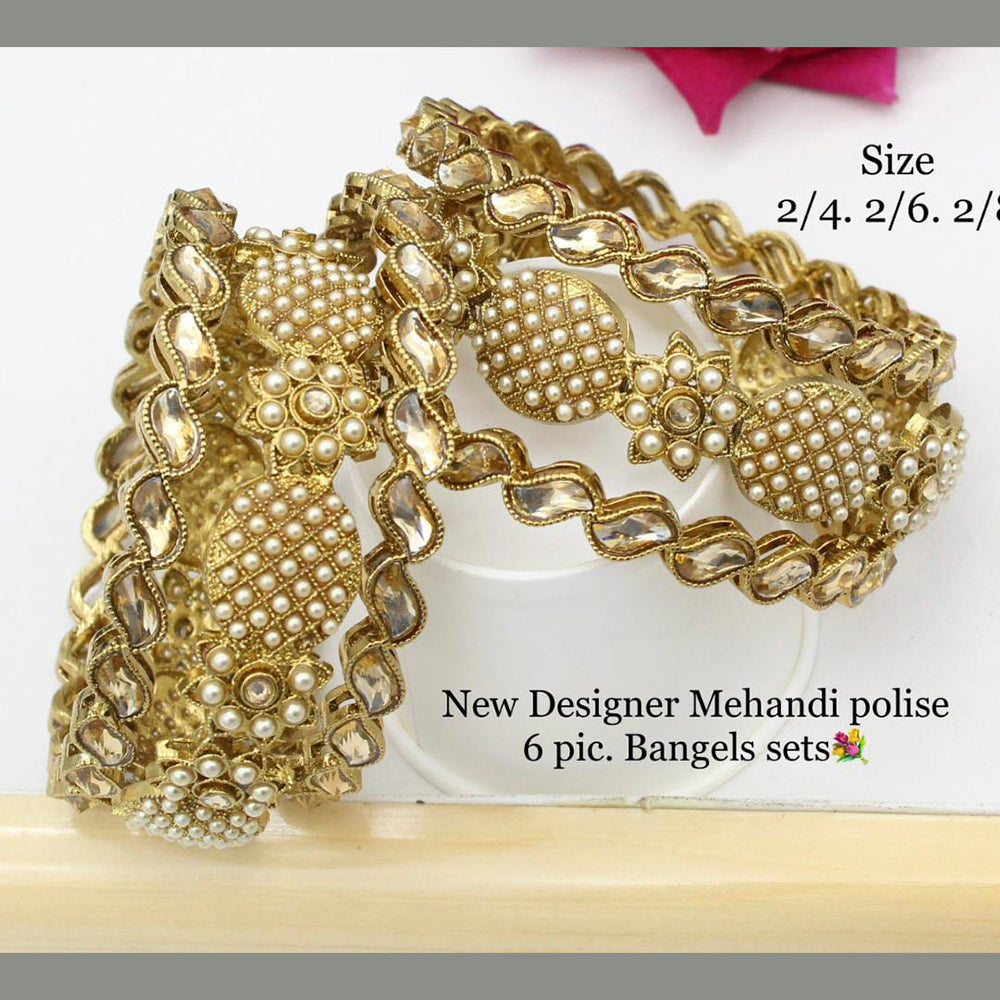 Pooja Bangles Gold Plated Stylish Bangles Set