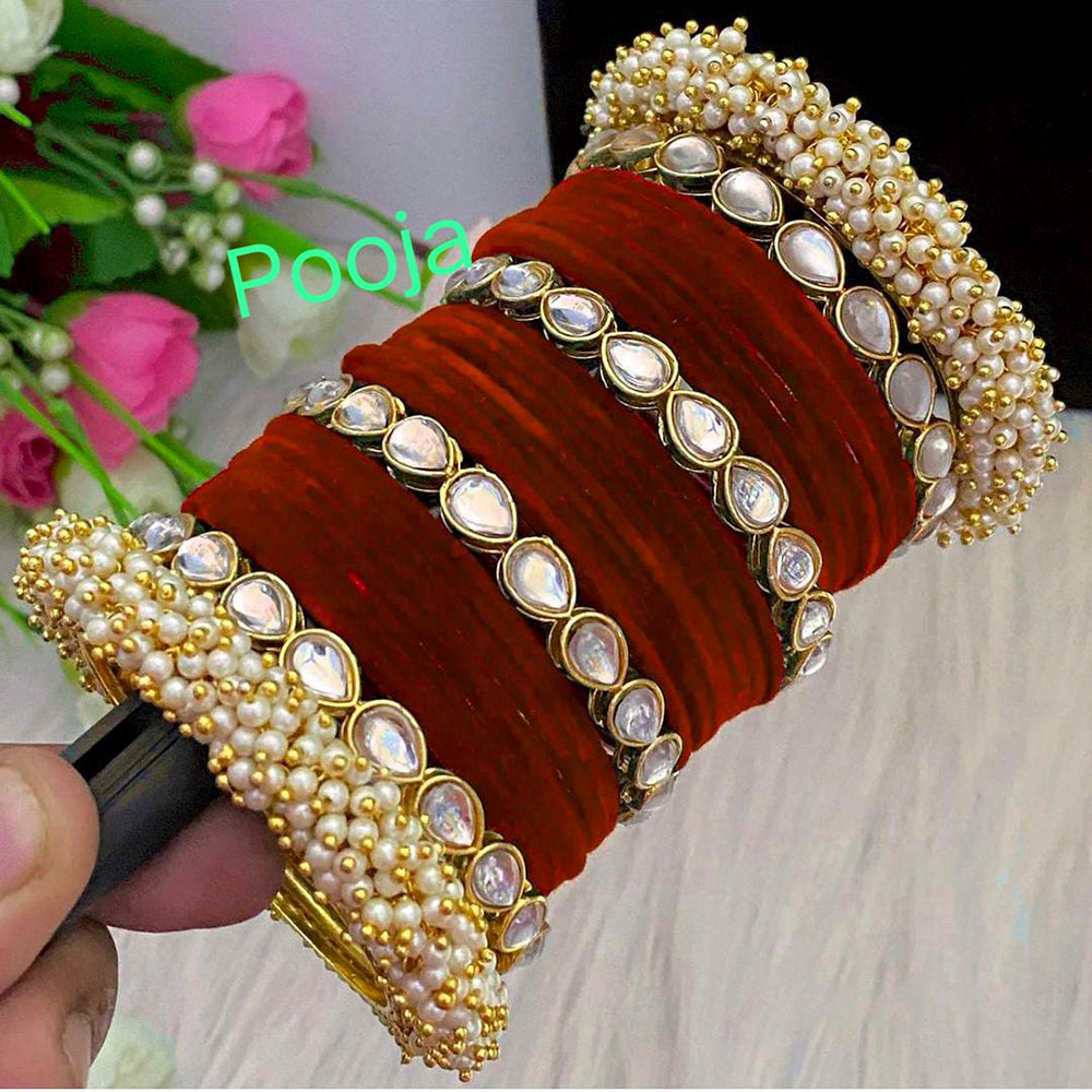 Pooja Bangles Thread & Kundan Bangles Set