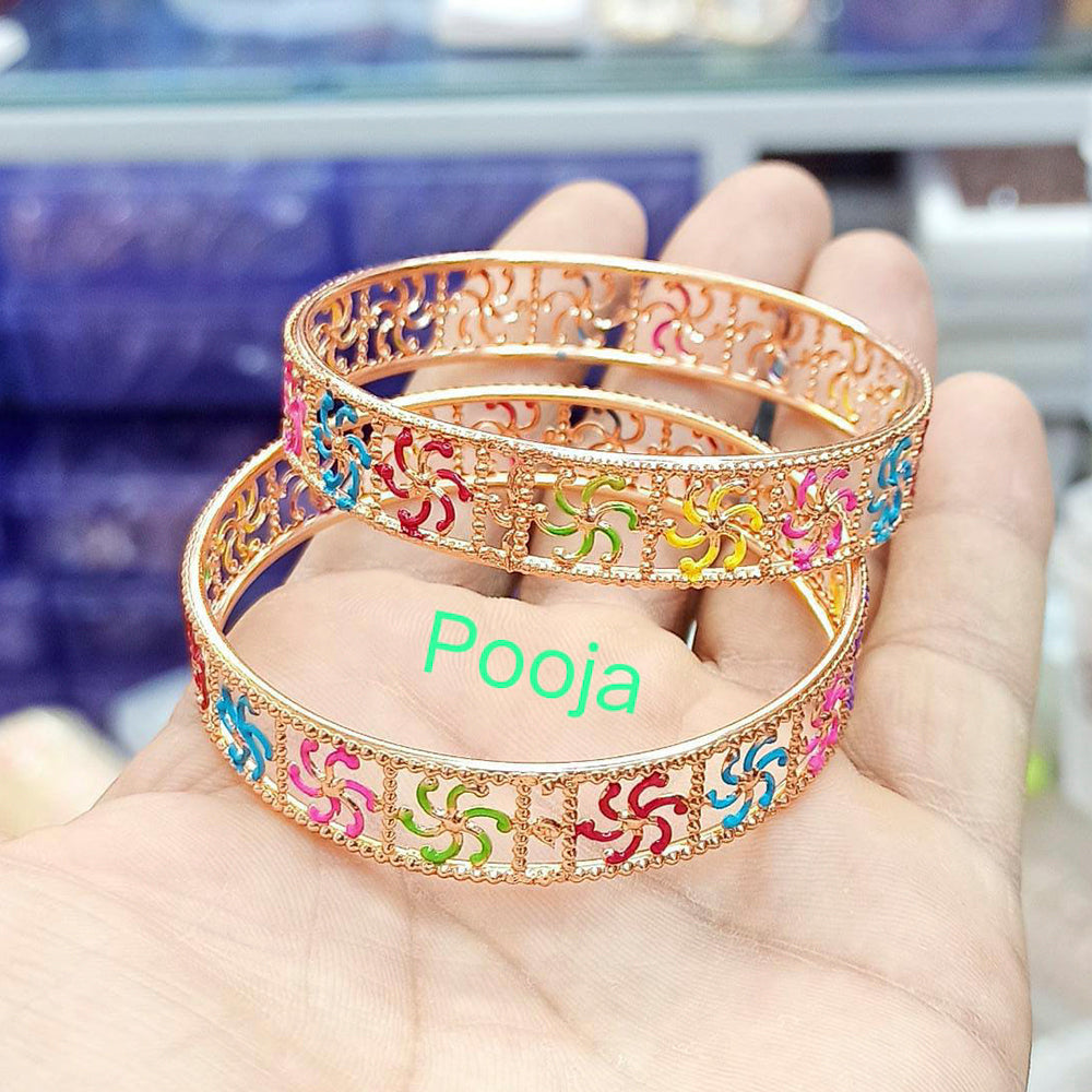 Pooja Bangles Gold Plated Meenakari Bangles Set