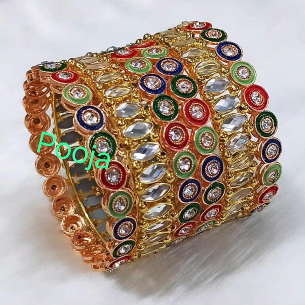 Pooja Bangles Gold Plated Menakari Necklace Set