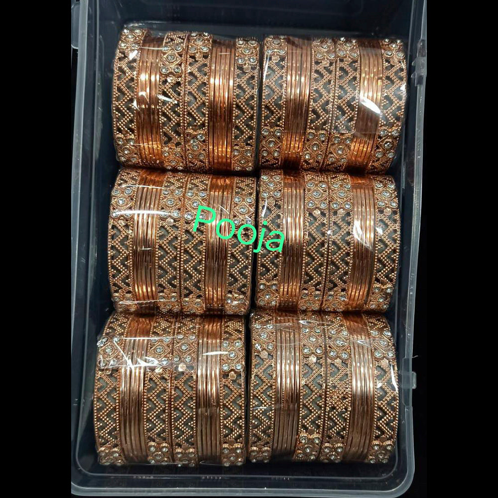 Pooja Bangles Rose Gold Plated Bangles Set