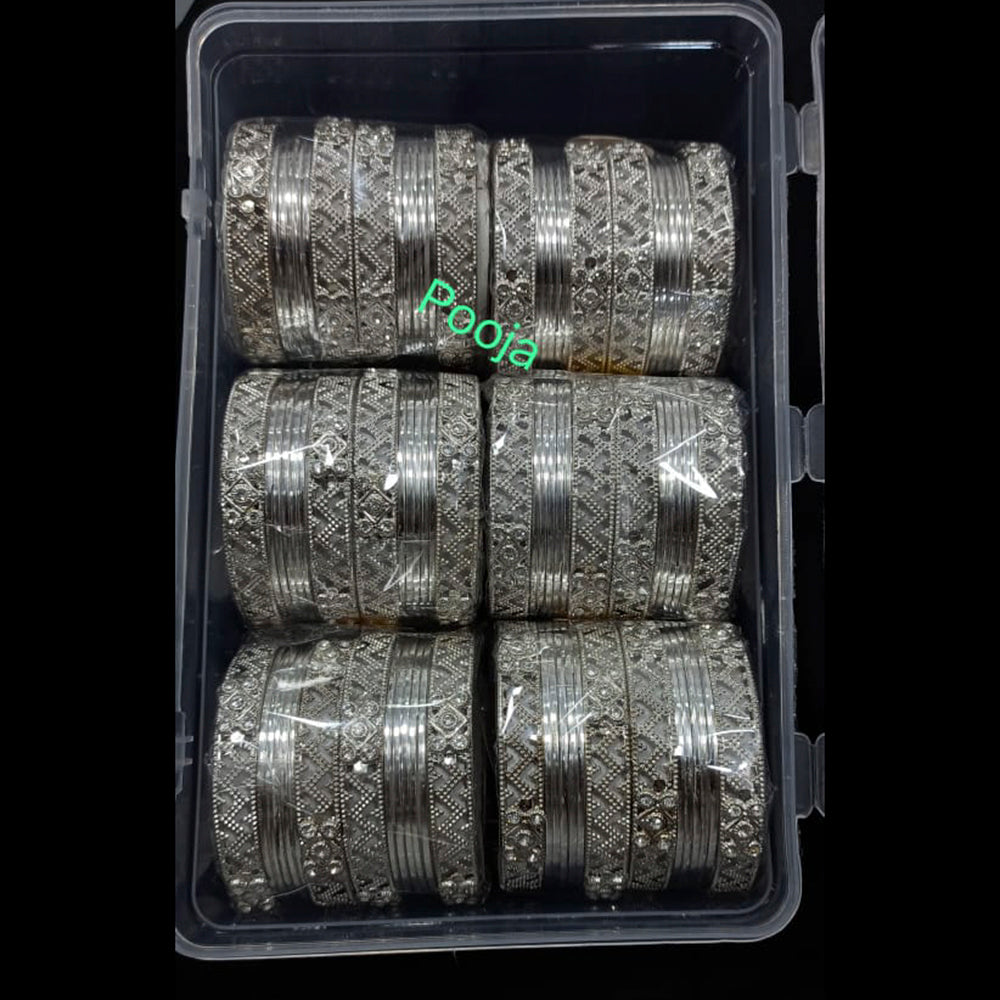 Pooja Bangles Silver Plated Bangles Set