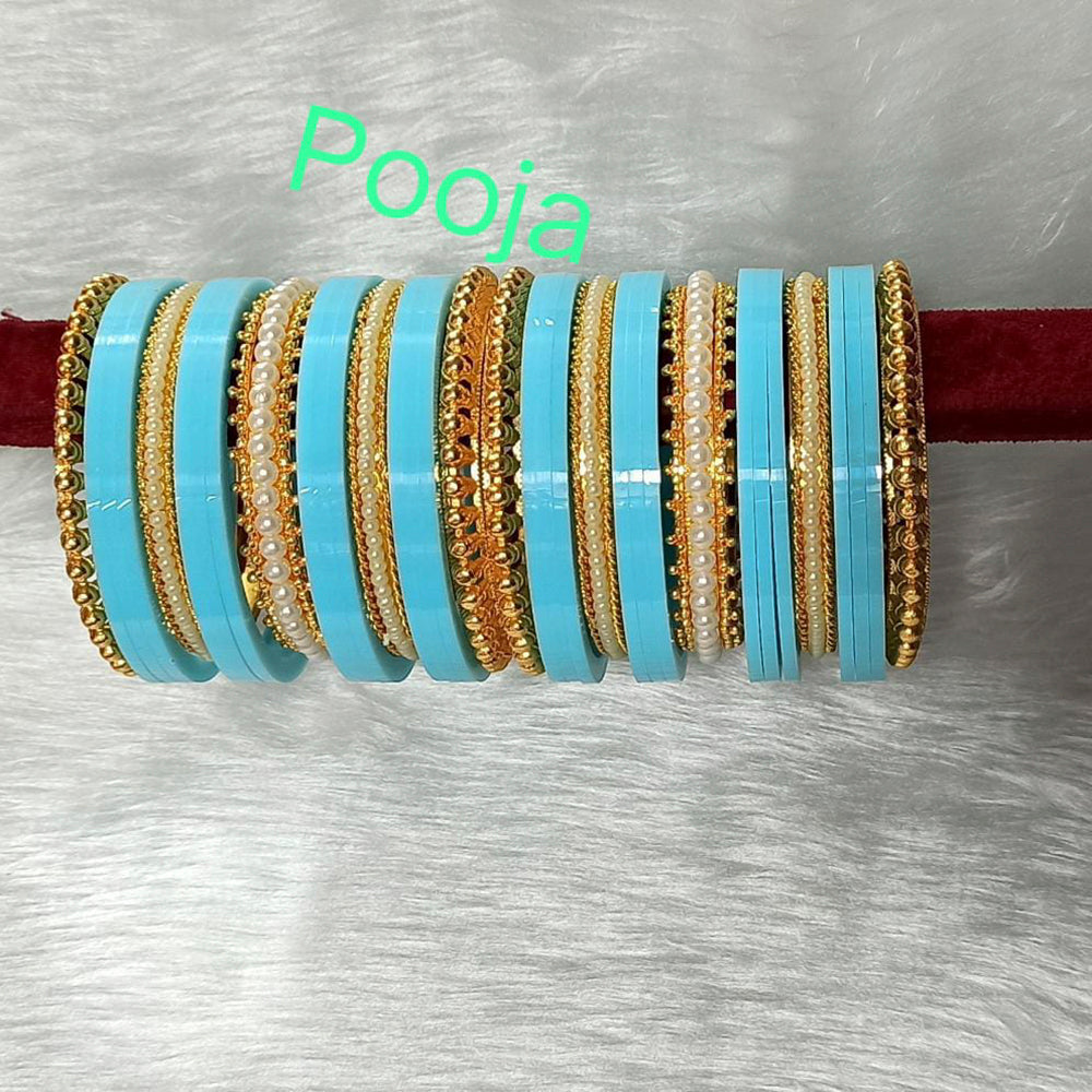 Pooja Bangles Gold Plated Acrylic Bangles Set