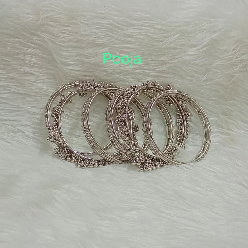 Pooja Bangles Silver Plated Bangle Set