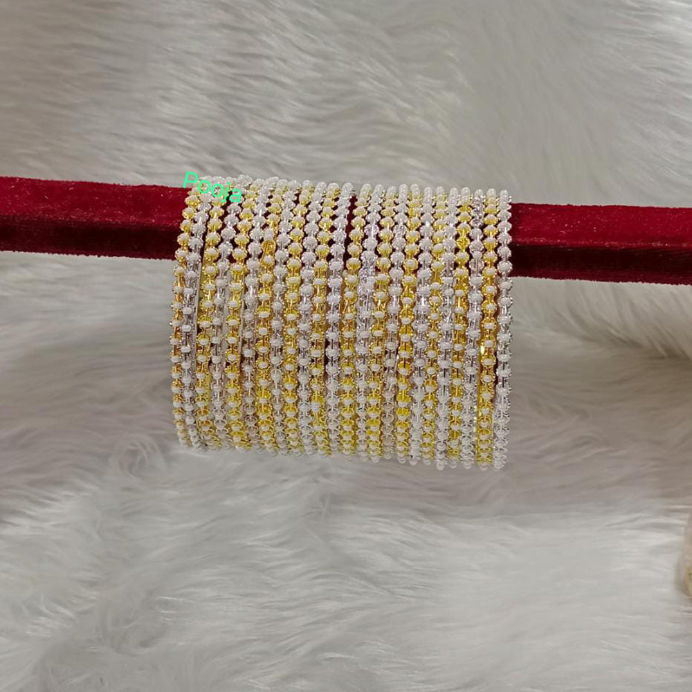 Pooja Bangles Silver & Gold Plated Bangle Set