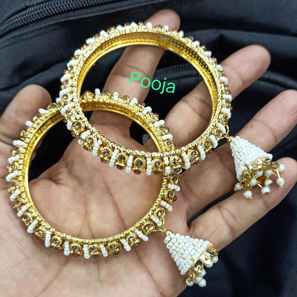Pooja Bangles Gold Plated Beads Bangles Set
