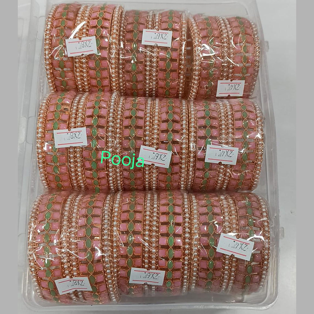 Pooja Bangles Gold Plated Pota Stone Bangles Set