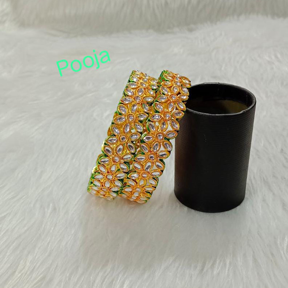 Pooja Bangles Gold Plated Kundan Stone Bangles Set