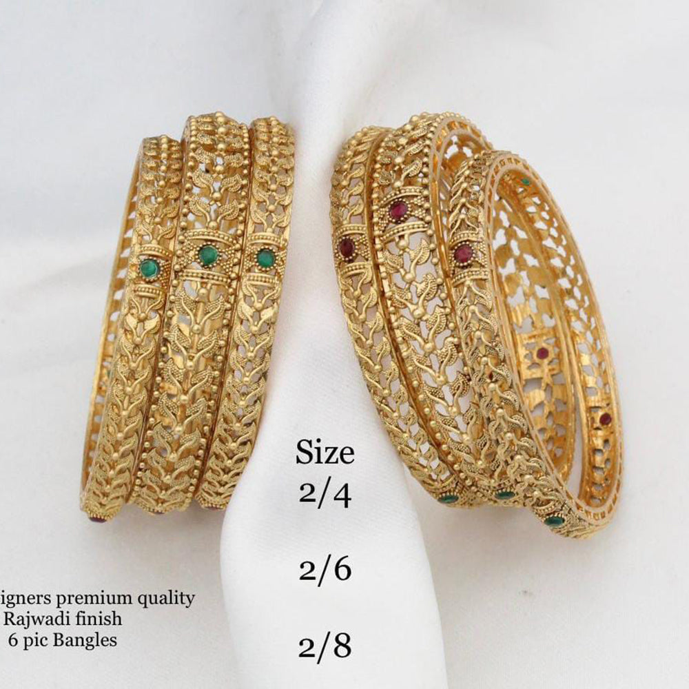Pooja Bangles Gold Plated Kundan Bangles Set