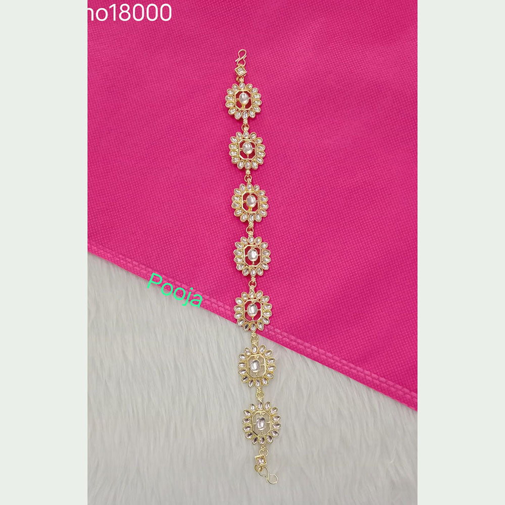 Pooja Bangles Gold Plated Kundan Stone Sheeshphool