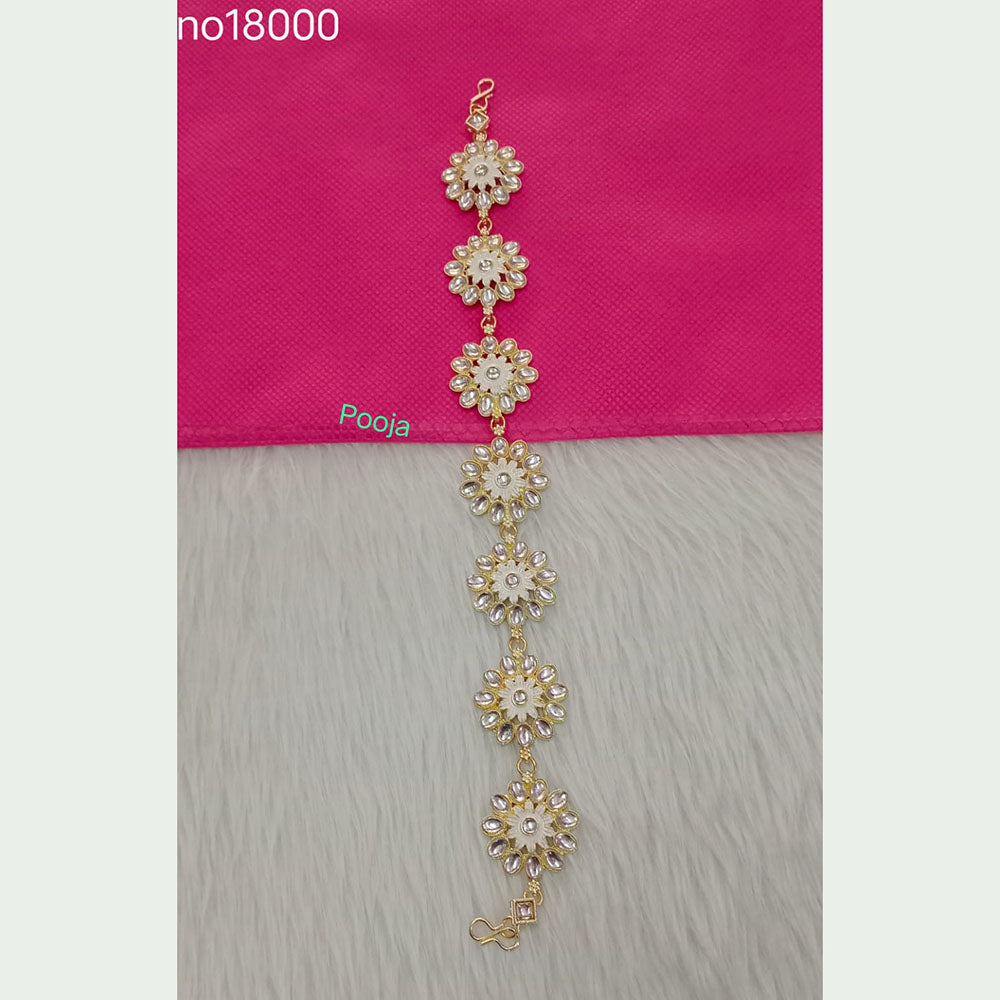 Pooja Bangles Gold Plated Kundan Stone Sheeshphool