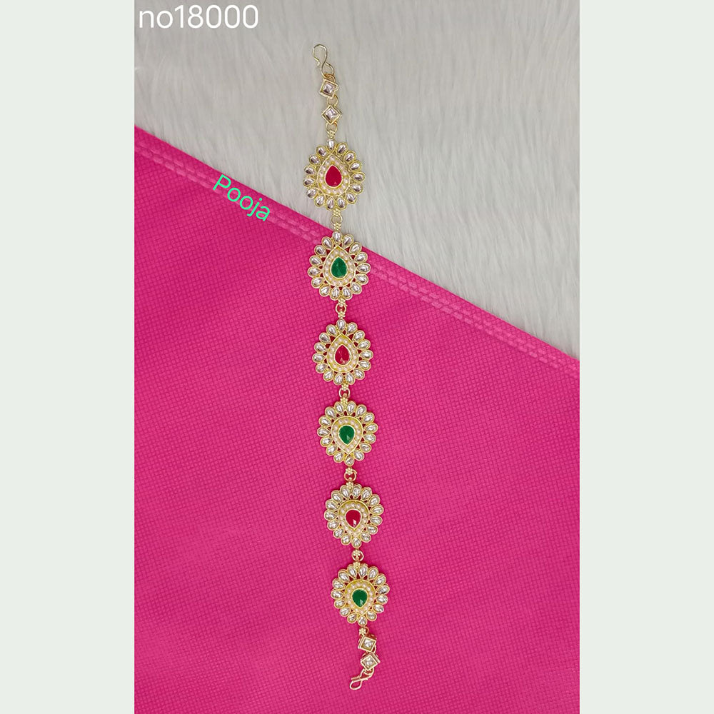 Pooja Bangles Gold Plated Kundan Stone Sheeshphool