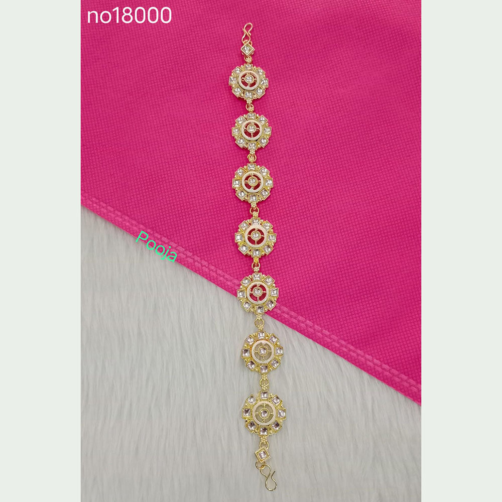 Pooja Bangles Gold Plated Kundan Stone Sheeshphool