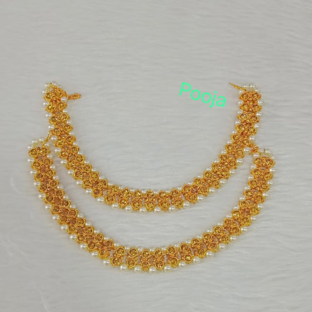 Pooja Bangles Gold Plated Crystal Payal – JewelEMarket