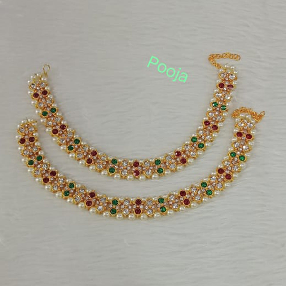 Pooja Bangles Gold Plated Pota Stone Payal