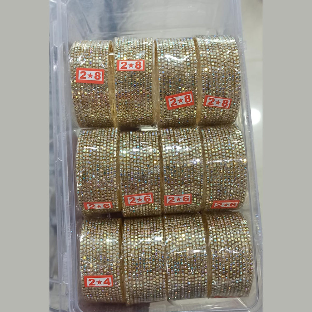 Pooja Bangles Gold Plated Austrain Stone Bangles Set