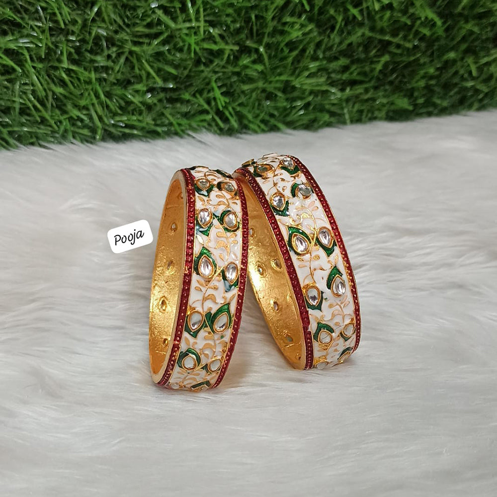Pooja Bangles Gold Plated Meenakari Bangles Set