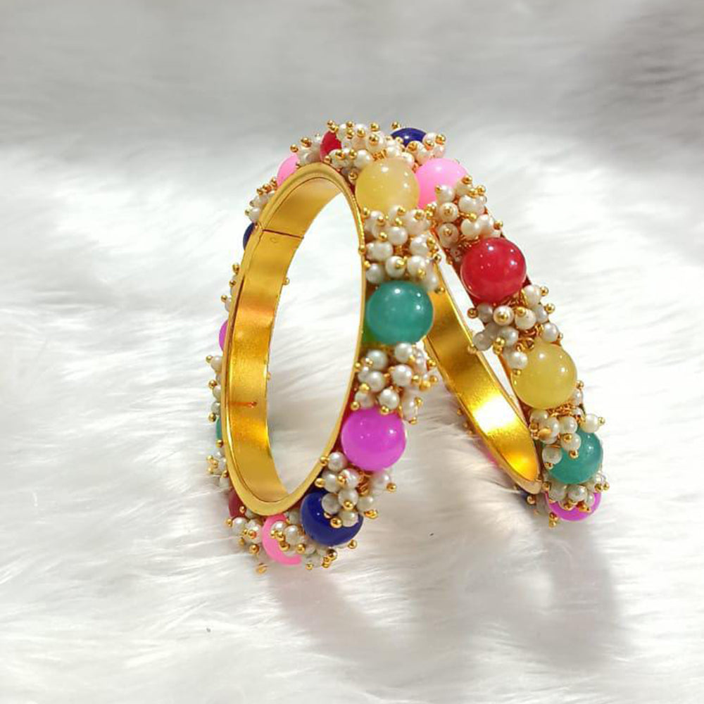 Pooja Bangles Gold Plated Pearl Bangle Set