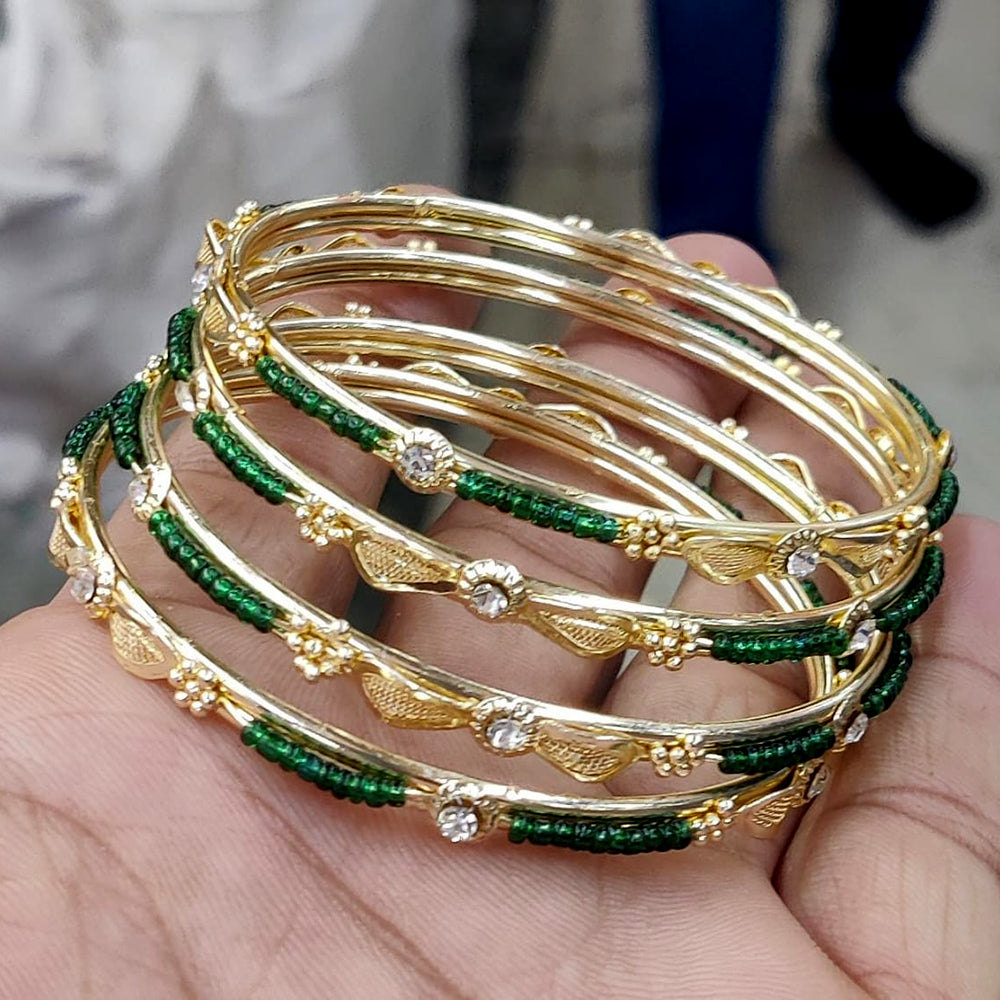 Pooja Bangles Gold Plated Pearl Bangle Set