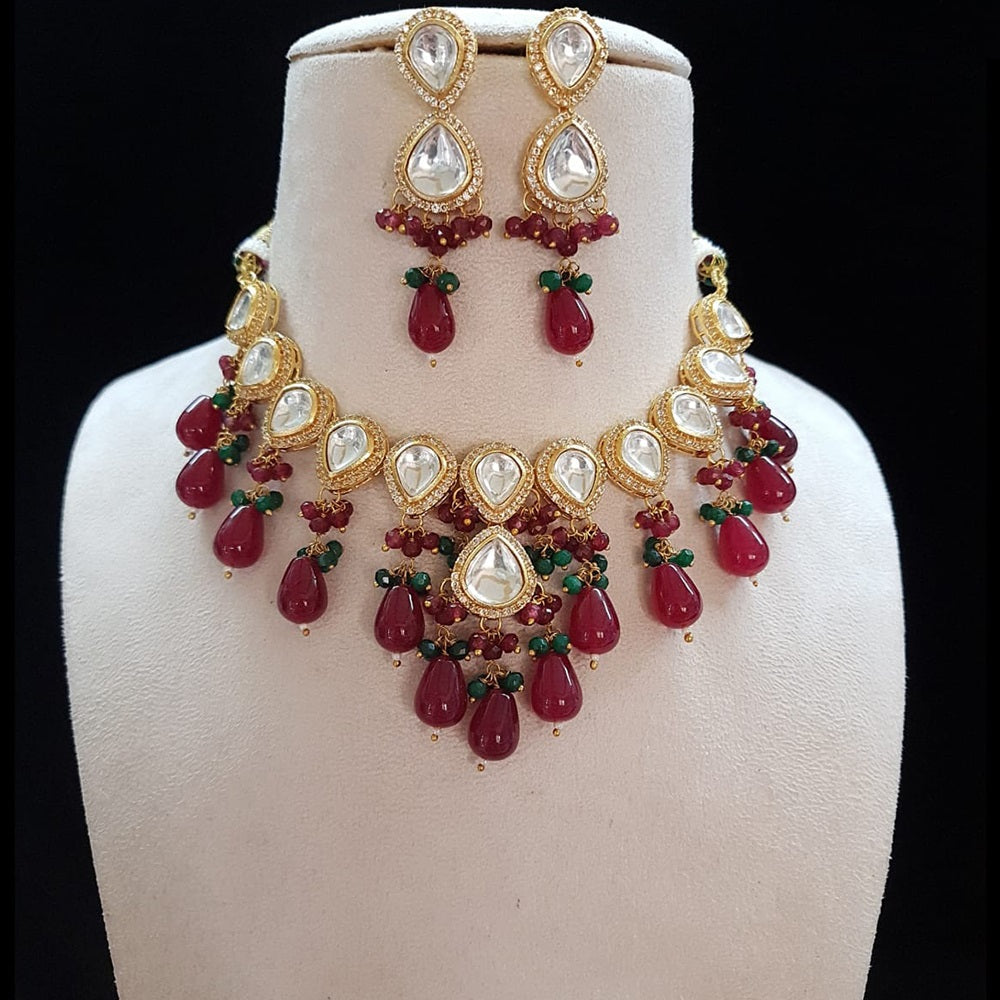 Shubhratnam Jewellers Gold Plated Kundan Necklace Set