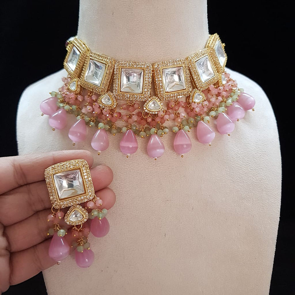 Shubhratnam Jewellers Gold Plated Kundan Necklace Set