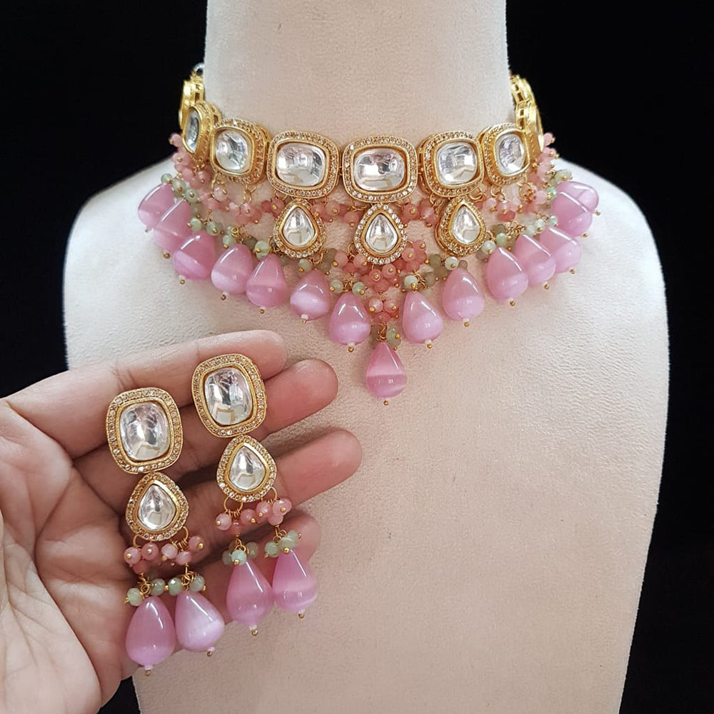 Shubhratnam Jewellers Gold Plated Kundan Necklace Set