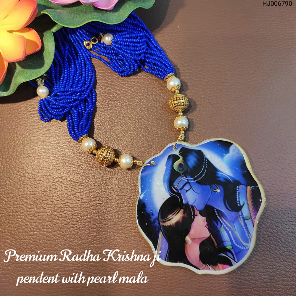 Heera Jewellers Gold Plated Radha krishna Pendant With Pearl Mala