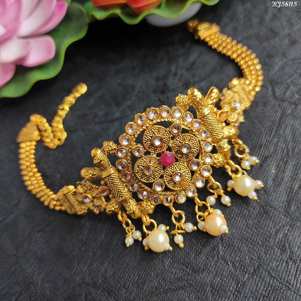 Heera Jewellers Gold Plated Kundan Stone Bajuband