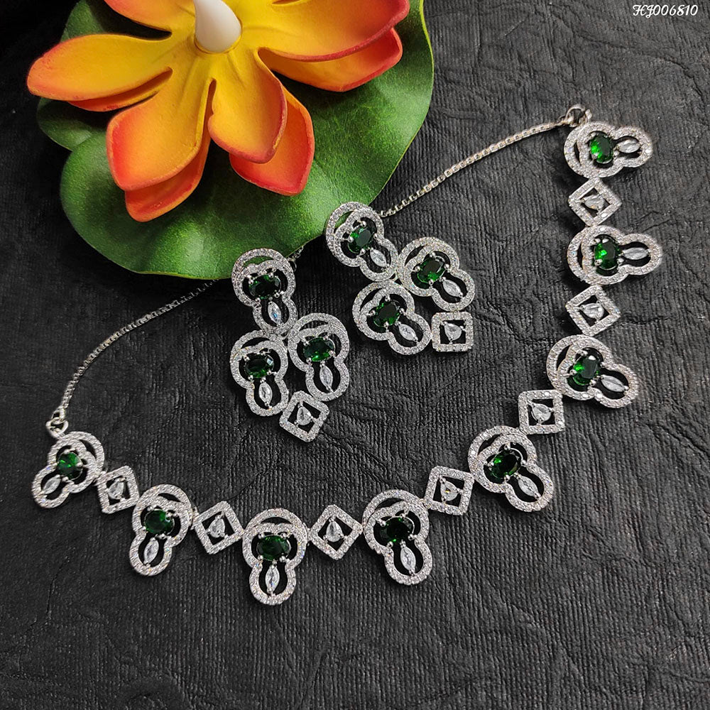 Heera Jewellers American Diamond Stylish Fancy Necklace Set