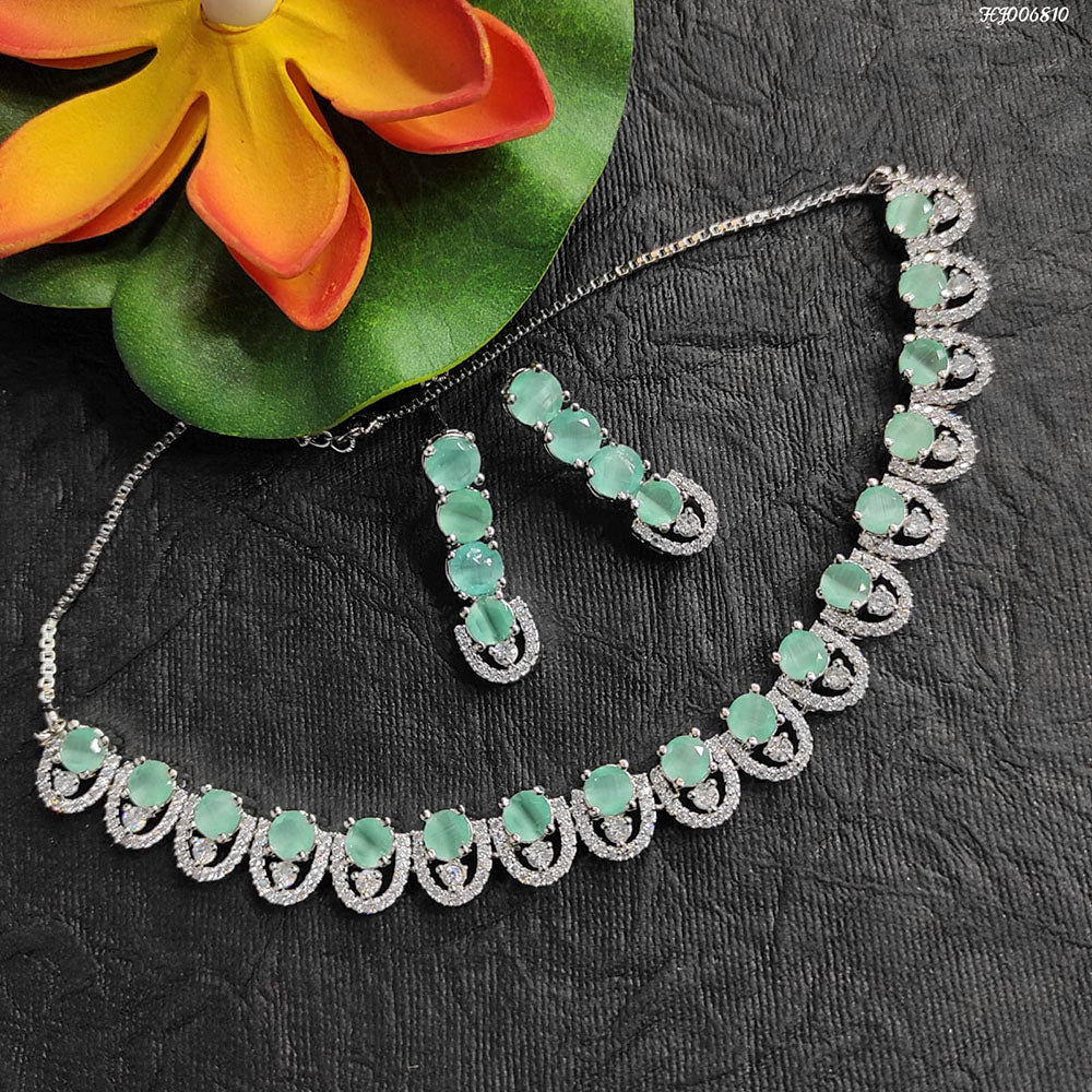 Heera Jewellers American Diamond Stylish Fancy Necklace Set