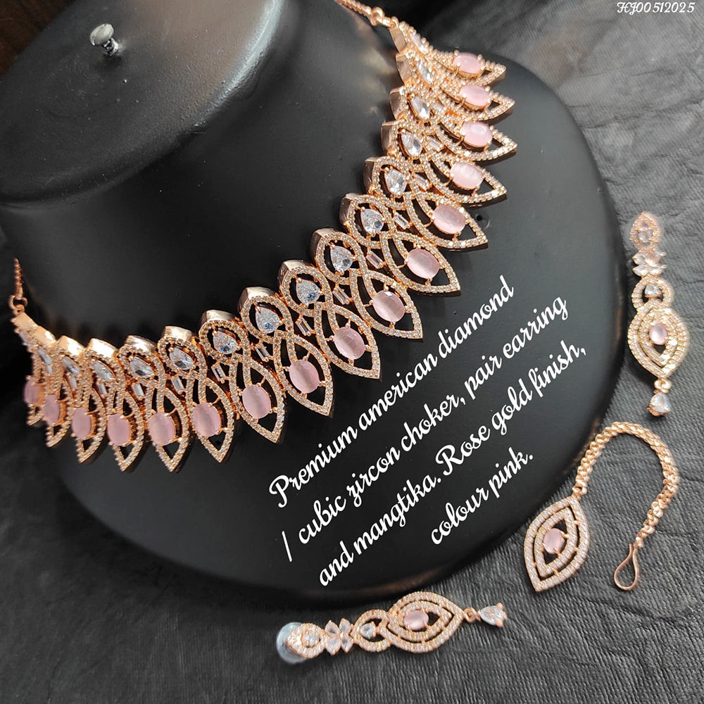 Heera Jewellers American Diamond Stylish Fancy Necklace Set