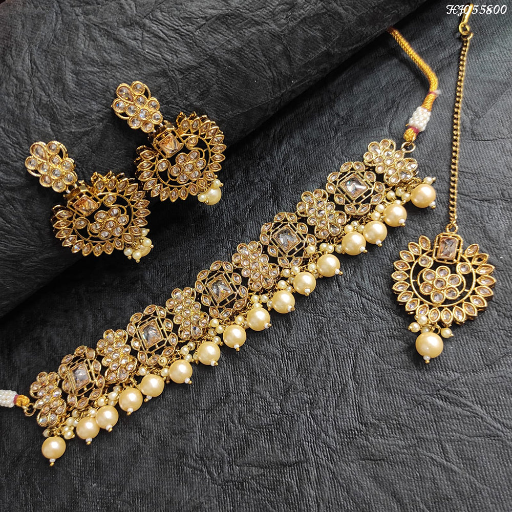 Heera Jewellers Reverse Ad Stone Choker Necklace Set