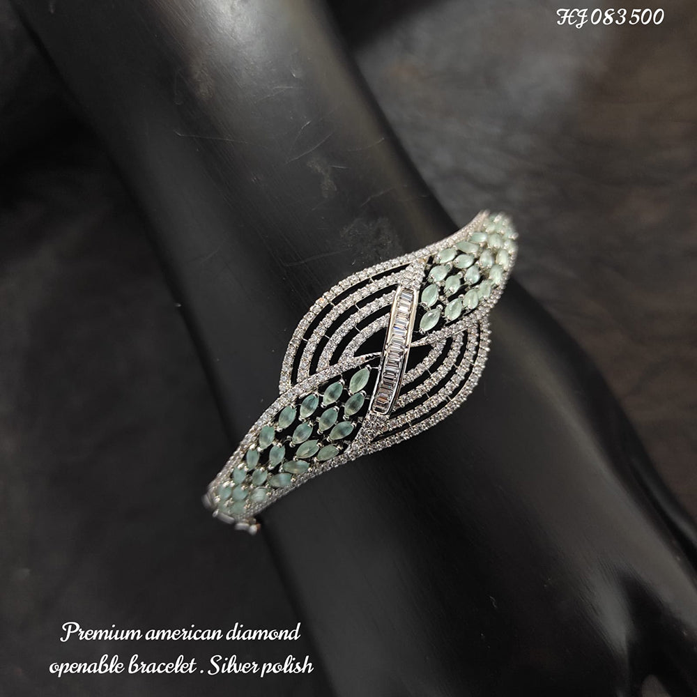 Heera Jewellers Silver Plated AD Stone Openable Bracelet