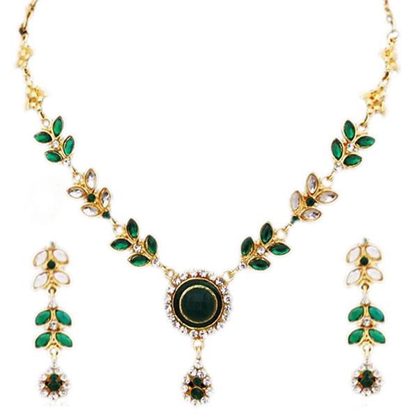 14Fashions Kundan Austrian Stone Gold Plated Necklace Set - 1100104