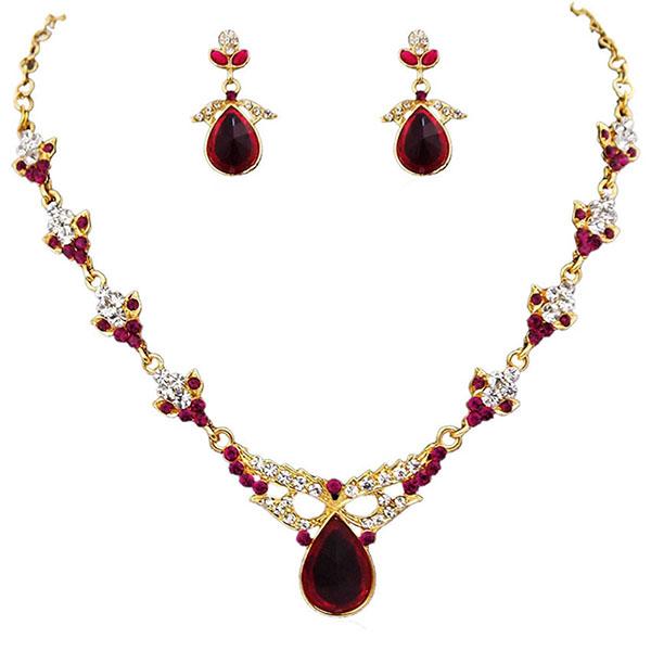 14Fashions Kundan Austrian Stone Gold Plated Necklace Set - 1100302