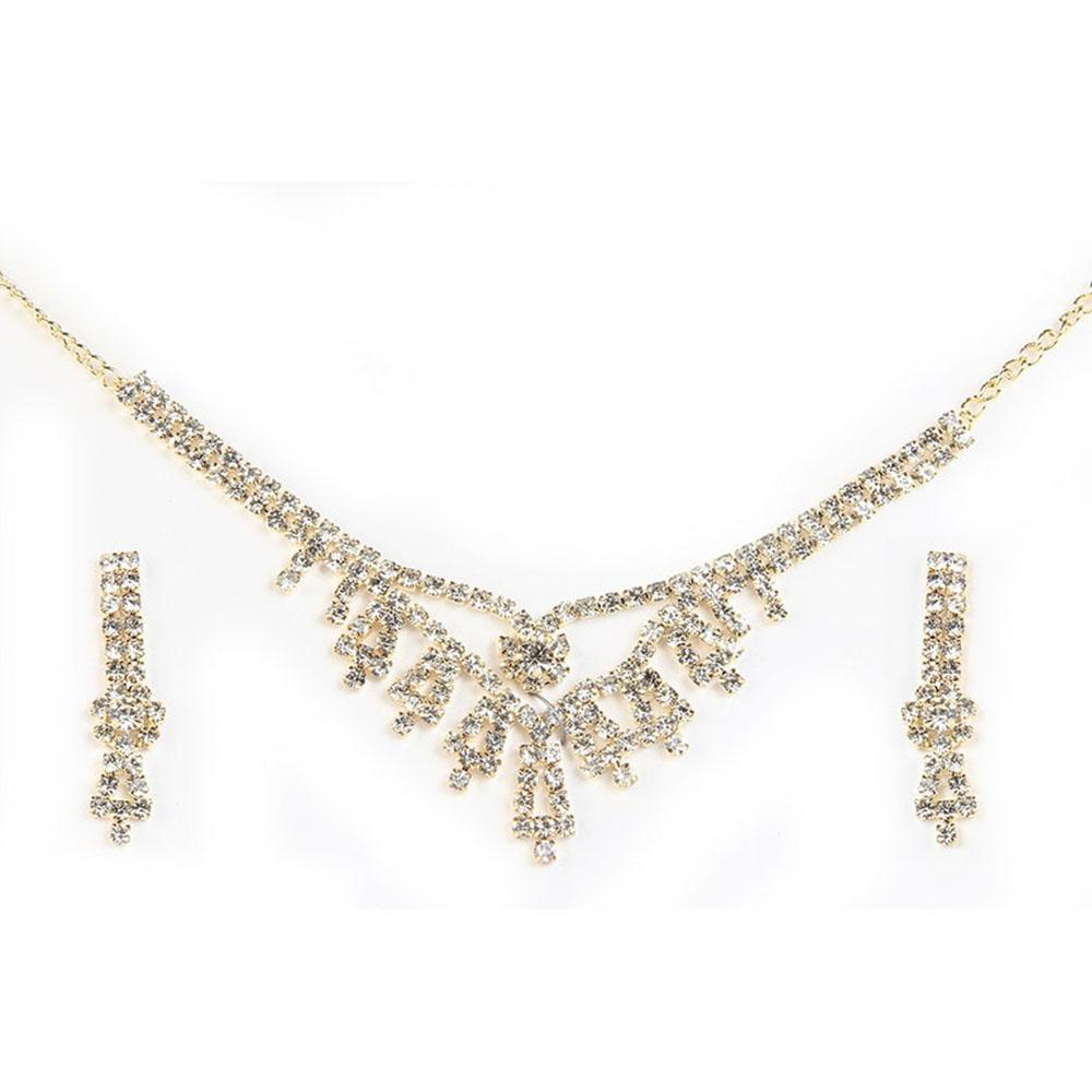 Soha Fashion Austrian Stone Silver Plated Necklace Set - 1101203