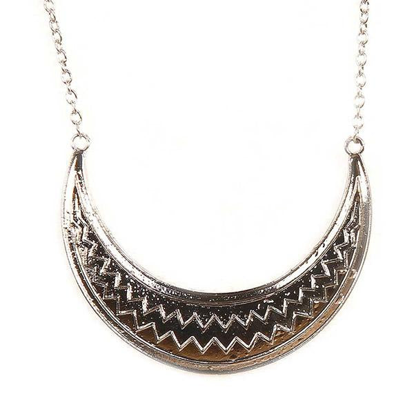 Jeweljunk Oxidised Plated Statement Necklace - 1103009