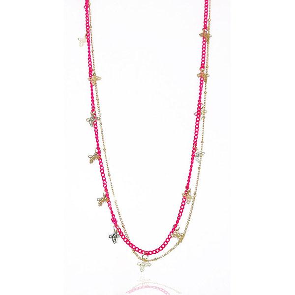 Urthn Gold Plated Double Chain Statement Necklace - 1104013