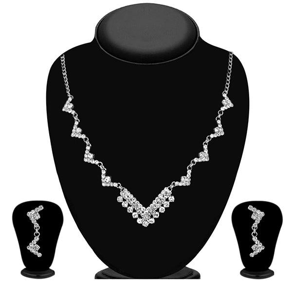 Eugenia Austrian Stone Rhodium Plated Necklace Set - 1104302
