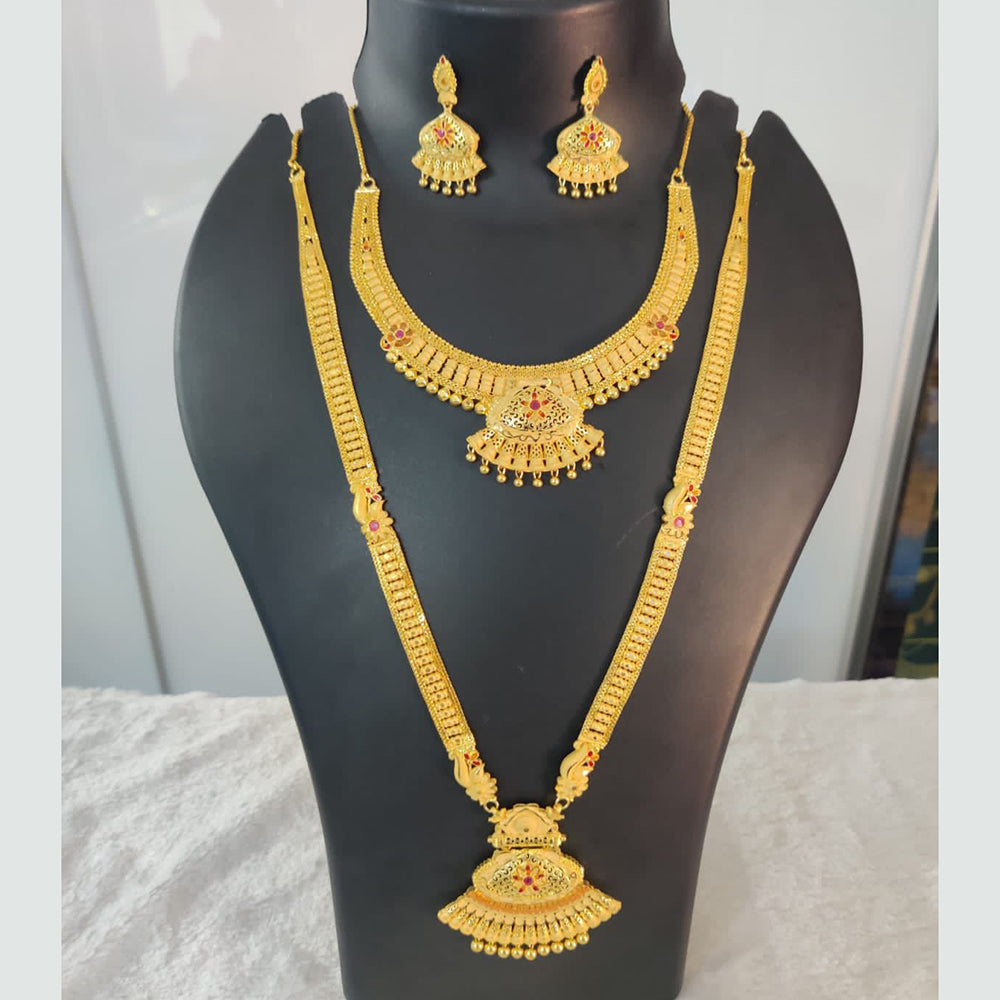 Pari Art Jewellery Forming Gold Double Necklace Set – JewelEMarket