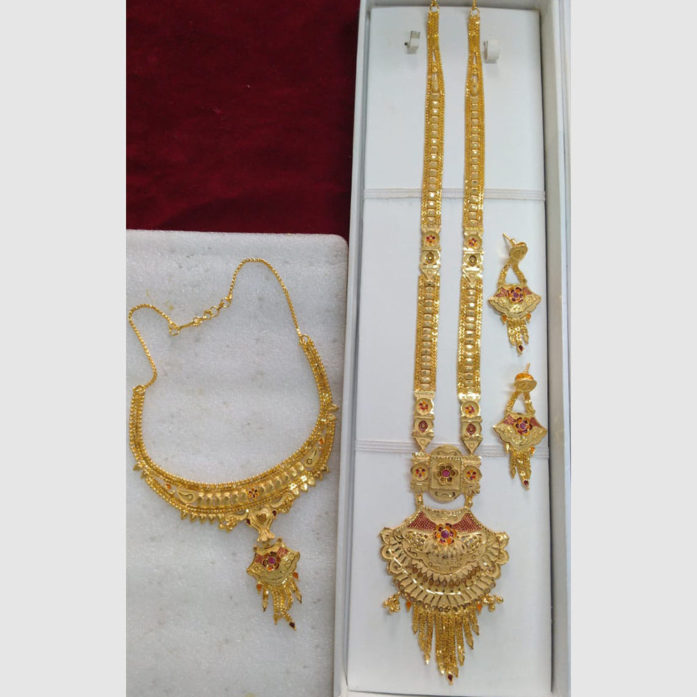 Pari Art Jewellery Forming Gold Combo Necklace Set – JewelEMarket - Main Image