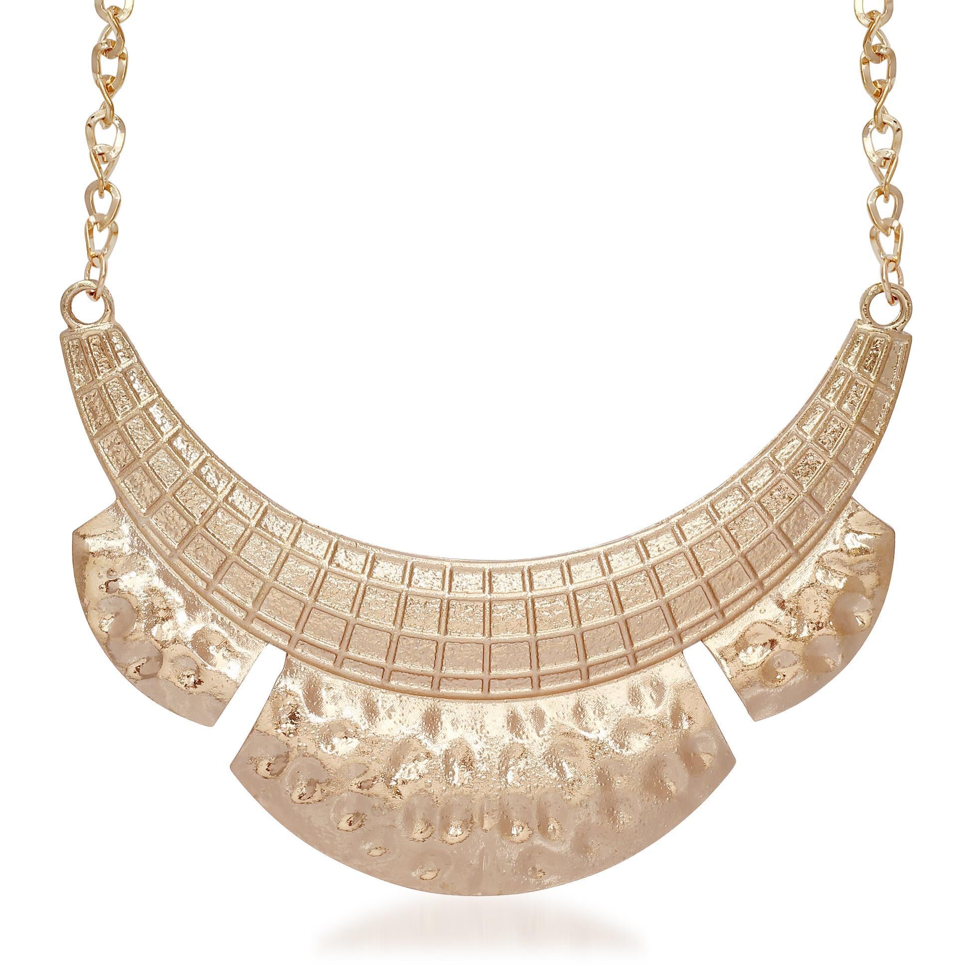 Jeweljunk Gold Plated Statement Necklace - 1105404