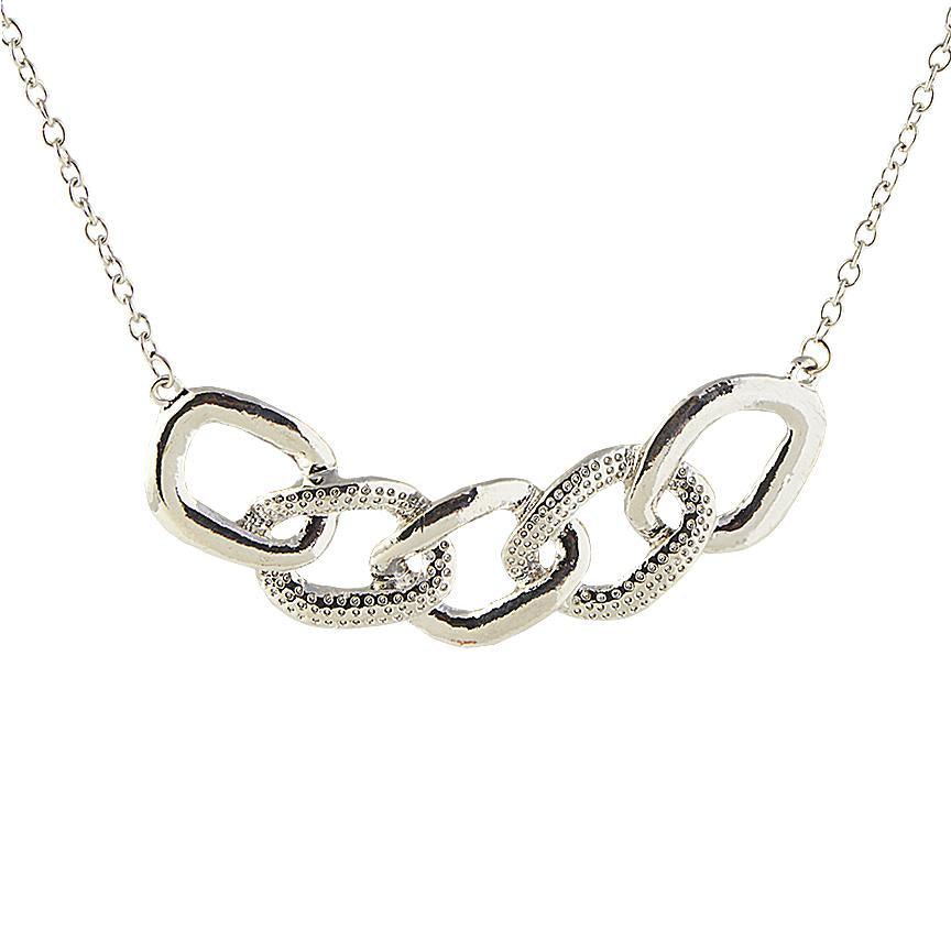 Jeweljunk Silver Plated Statement Necklace - 1105416