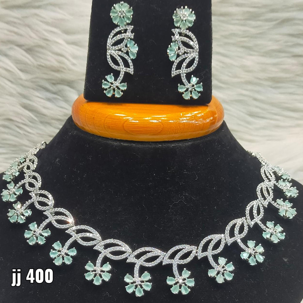 Jain Jewellers American Diamond Necklace Set - 11061503
