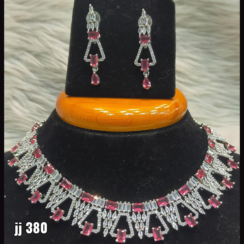 Jain Jewellers American Diamond Necklace Set - 11061504