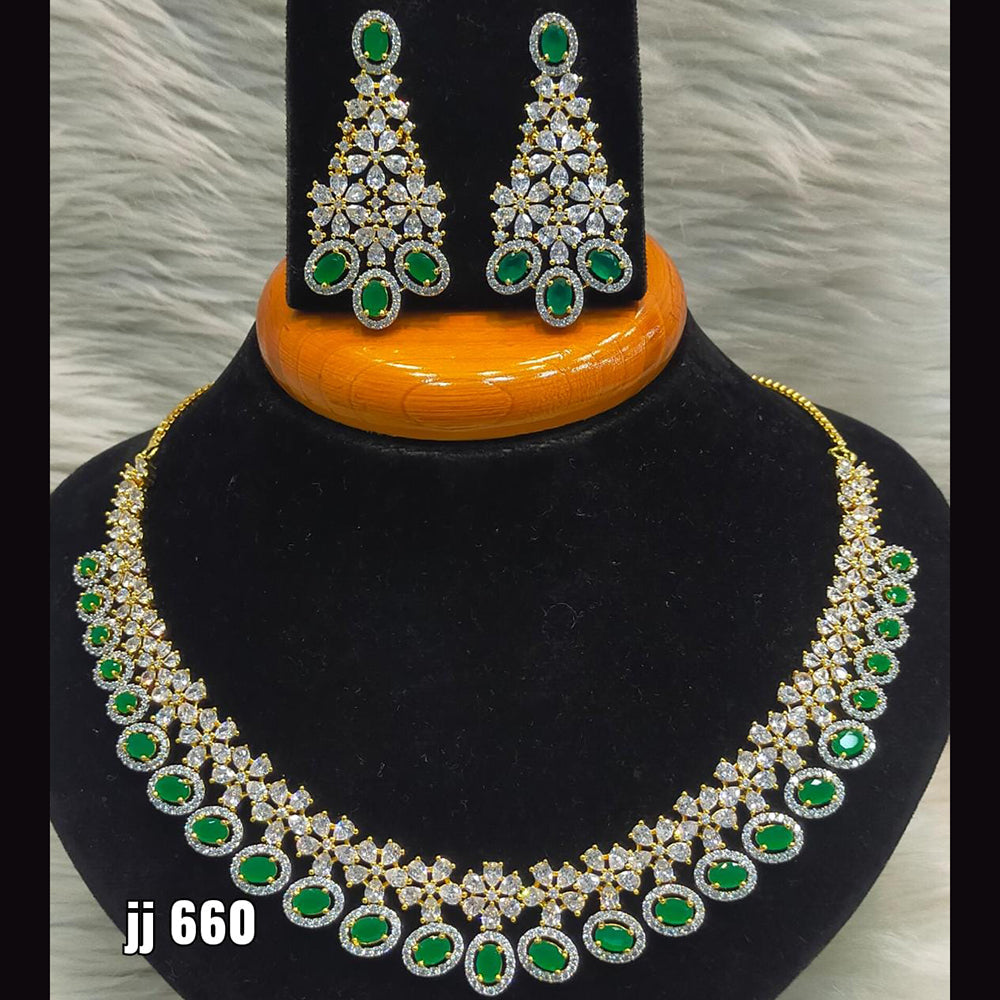 Jain Jewellers American Diamond Necklace Set - 11061511